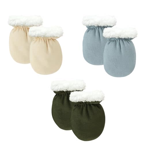 ZURLEFY Cute Baby Mittens Newborn, No Scratch Baby Boy Mittens, Baby Girl Hat Gloves for Toddlers, Infant, Newborn