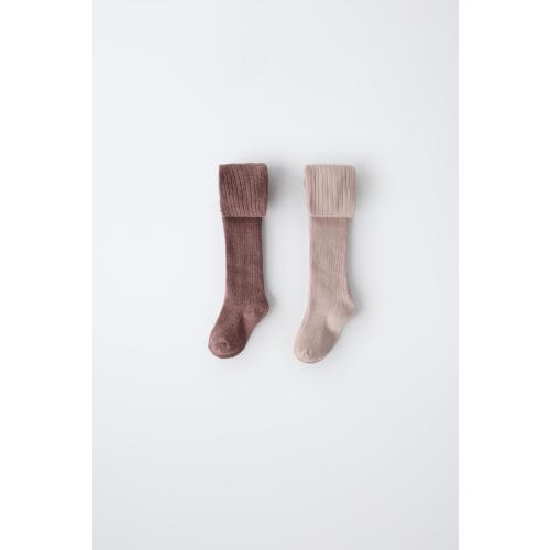 RIBBED TIGHTS 2-PACK - Light beige | ZARA United States