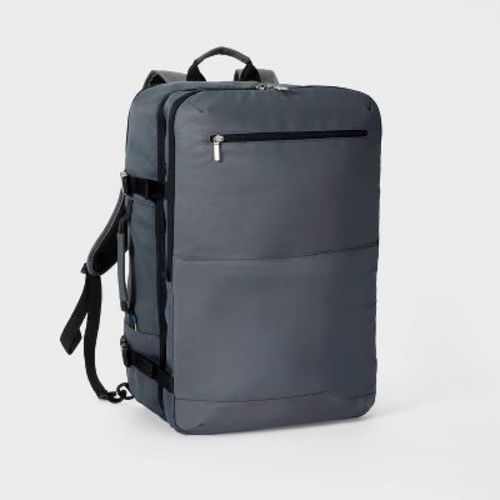 45L Travel 22.25" Backpack Gray - Open Story™: Softside, Fits 17" Laptop, Recycled Polyester
