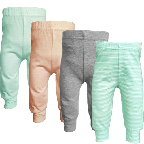 123 Bear Infant and Toddler Soft Cotton Spandex Boys and Girls Pants Multipacks
