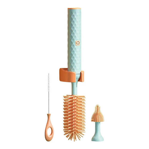 Electric Silicone Bottle Brush – 360° Rotating Cleaning Brush Set for Baby Bottles, Pacifiers, and Cups