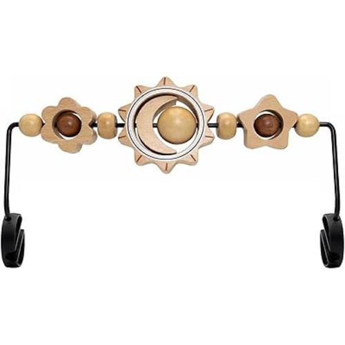 Baby Bouncer Toy Bar, Compatible with Baby Bjorn Bouncer Balance Soft & Bliss, Rotatable Wooden Toy Bar Attachment,Sensory Toy Gifts for Babies All Age (Sunflower)