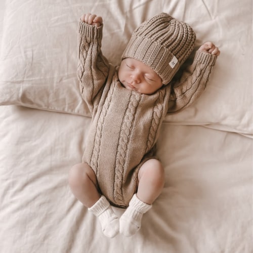 Acorn Cable Knit Romper