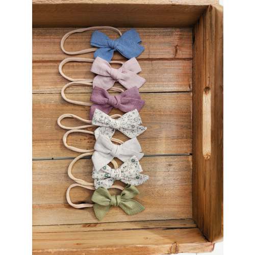 Linen Headband Bows – Olive and Cradle