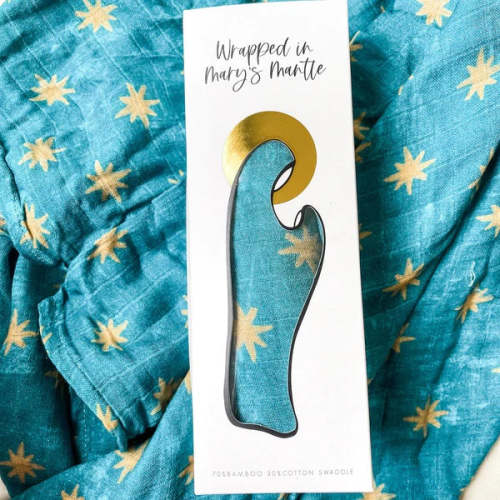 Wrapped in Mary's Mantle Baby Swaddle - Guadalupe Stars