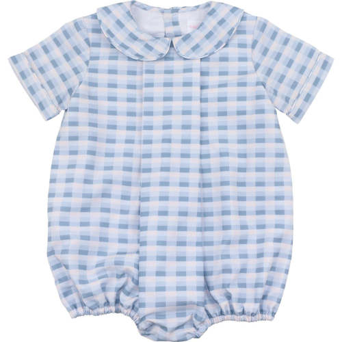 9mo Blue Check Pleated Bubble