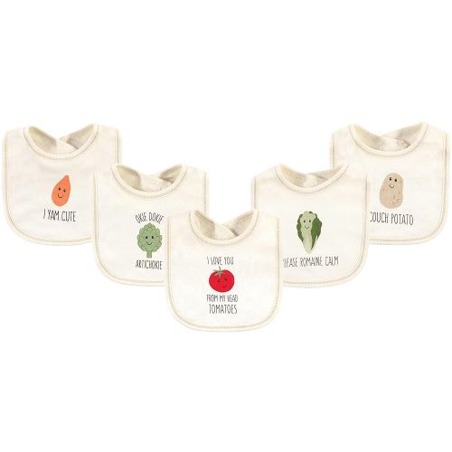 Touched by Nature Unisex Baby Organic Cotton Bibs, Tomatoes, One Size
