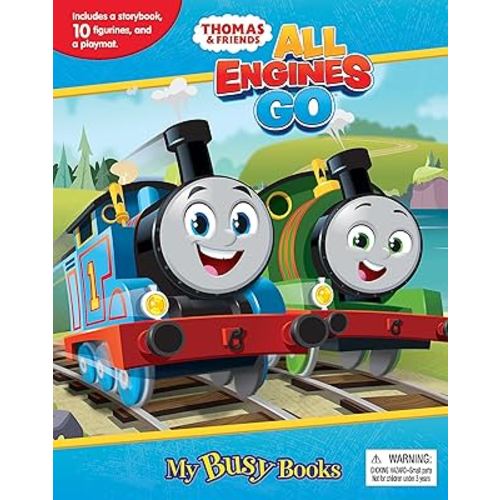 Thomas All Engines Go My Busy Books - Storybook, 10 figurines, playmat