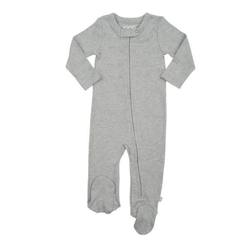 Soft Cotton Baby Footie - Heather | 100% Organic | – Finn + Emma