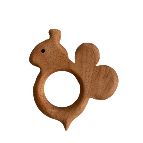 Handmade untreated wood teether Bee