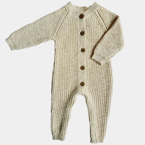 Classic Chunky Knit Jumpsuit - French Cream