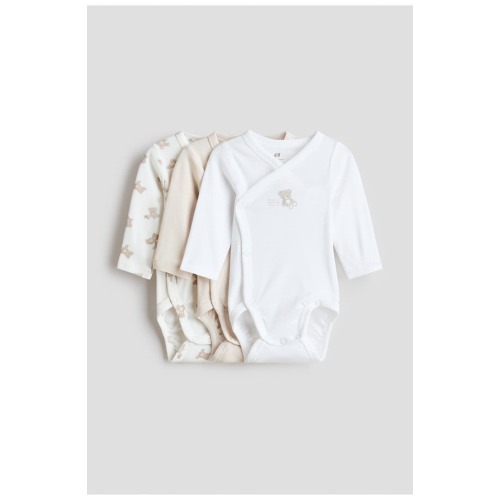 3-pack Wrapover Bodysuits, Newborn