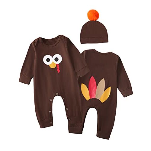 Shalofer Baby Boy Thanksgiving Outfit Newborn Turkey Day Clothes Romper