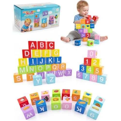 Magnetic Blocks for Toddlers,1.65in Large Montessori Building Cube for Kids