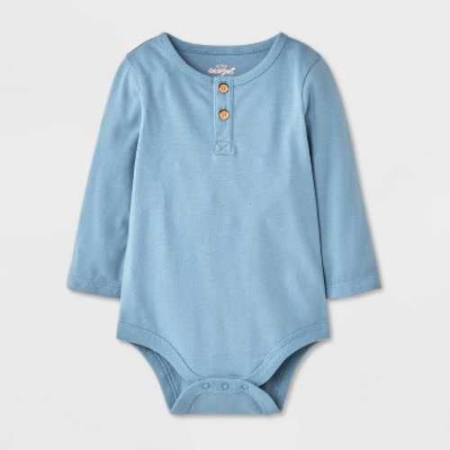 Baby Boys' Henley Bodysuit - Cat & Jack™ Blue 3-6M