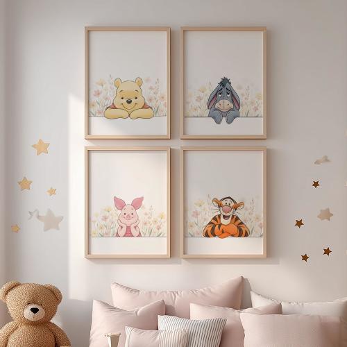 Winnie the Pooh Nursery Wall Art, Baby Nursery Prints, Kids Bedroom Décor, Winnie the Pooh, Tigger, Piglet, Eeyore, Playroom Wall Art