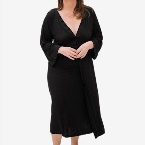 Lila Labor & Postpartum Gown in Black
