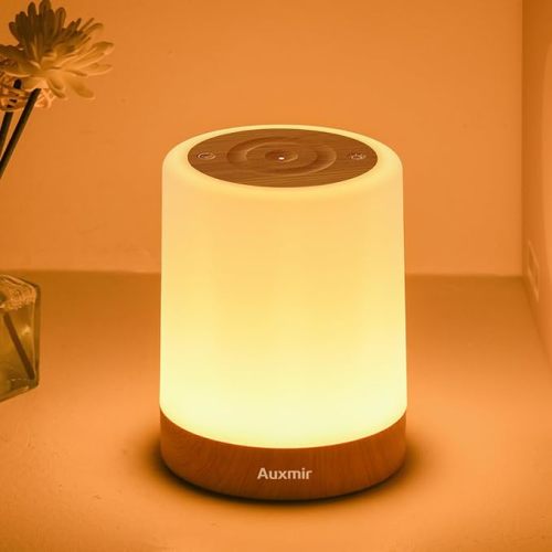 Auxmir Nursery Night Light for Baby, Rechargeable Touch Lamp for Breastfeeding & Diaper Changes, 256 RGB Colors 5 Brightness Levels, 1/2/3H Timer, Portable Bedside Night Light for Kids Bedroom, Brown