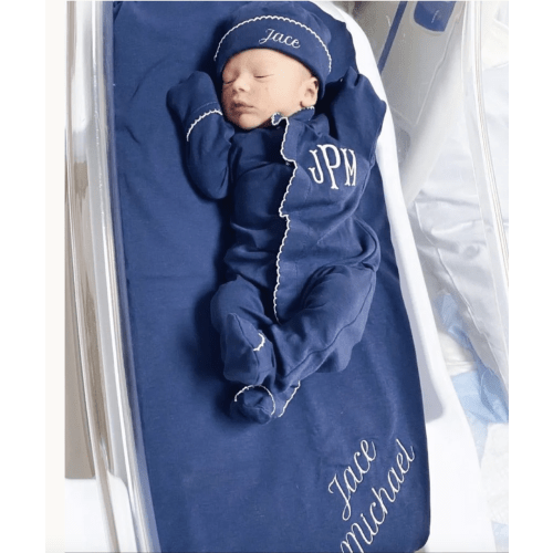 Navy and White Personalized Coming Home 5 Piece Set – Caprilina