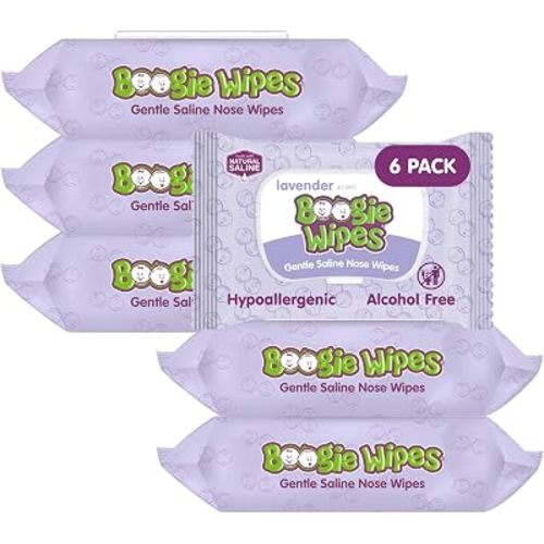 Boogie Saline Nose Wipes Lavender Scent - 180 Count
