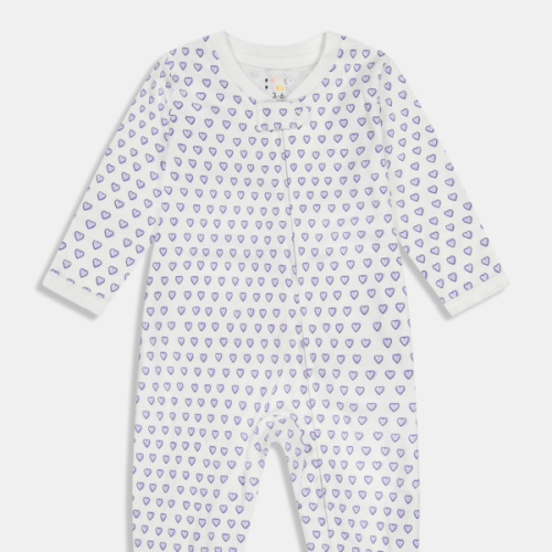Infant Hearts Zipper Footie
