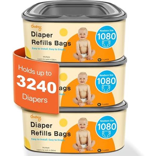 Jumbo Square Diaper Bags Fits Diaper Genie Classic,Compact,Select