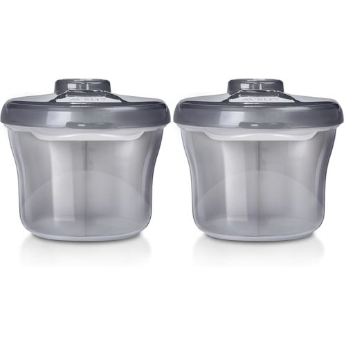 Philips Avent Formula Dispenser and Snack Cup, Grey | 3-Compartment Design, Rotating Cap, Travel-Friendly, BPA-Free, Dishwasher Safe, Microwave Safe, SCF135/18