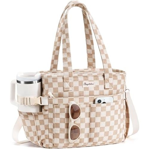 Bagstellar Corduroy Lunch Box for Women Insulated Lunch Bag Cooler Tote Bag