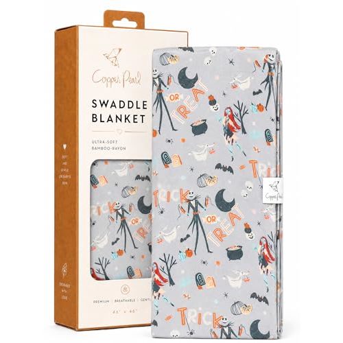 Copper Pearl Large Premium Knit Baby Swaddle Receiving Blanket 'Nightmare Before Christmas'