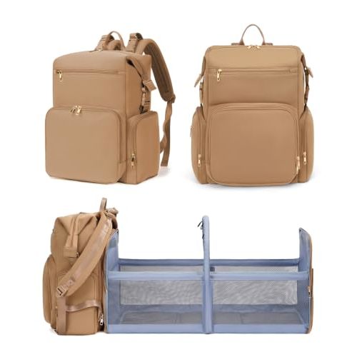 Neoprene Diaper Bag Backpack with Chaning Station, Insulated Pockets, Large Newborn Baby Maternity Bags Waterproof Travel Tote for Mom Dad Baby Shower Gifts Registry