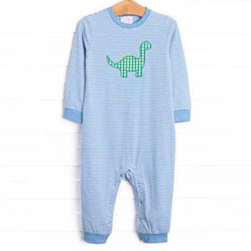 Day at the Museum Applique Romper, Medium Blue – Stitchy Fish