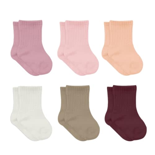 bistyle Baby Grip Ankle Socks 6 Pairs | Newborn Infant Toddlers Sock Organic Cotton | Kids Boys Girls Ankle