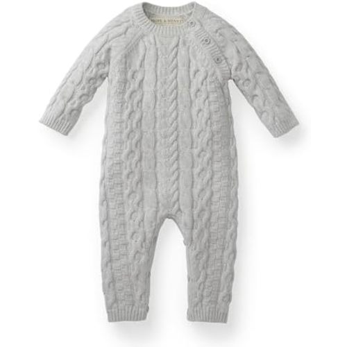Hope & Henry Layette Baby Cable Knit Sweater Romper