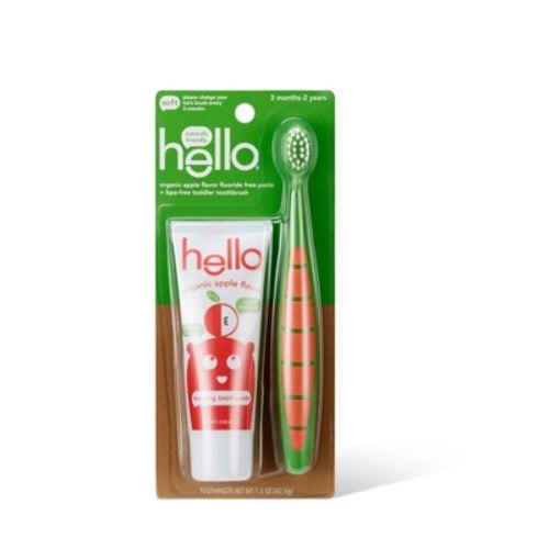 hello Organic Apple Flavored Paste and Toddler Toothbrush - 1.5oz