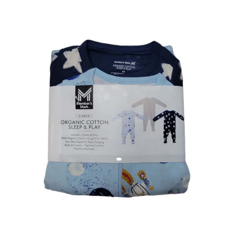 Member's Mark Baby 3-Pack Organic Cotton Soft Sleep And Play