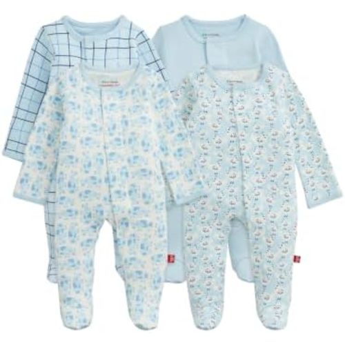 Magnetic Me Organic Cotton 4-Pack Bundle | Magnetic Baby Footie Pajamas