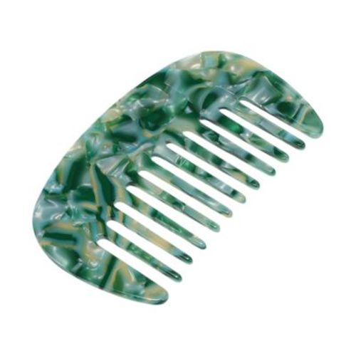 Unique Bargains Anti-Static Pocket Size Wide Tooth for Thick Curly Hair Detangling Comb 1 Pc Emerald Green