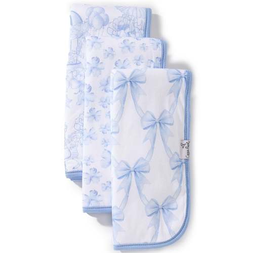 Copper Pearl Baby Girls Vintage Carnival Burp Cloth 3-Piece Set