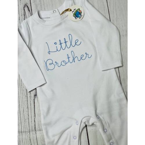Embroidered Boysname t-shirt,Embroidered Little brother shirt,Baby little bro shirt,baby boy little brother romper,kids personalized bubble