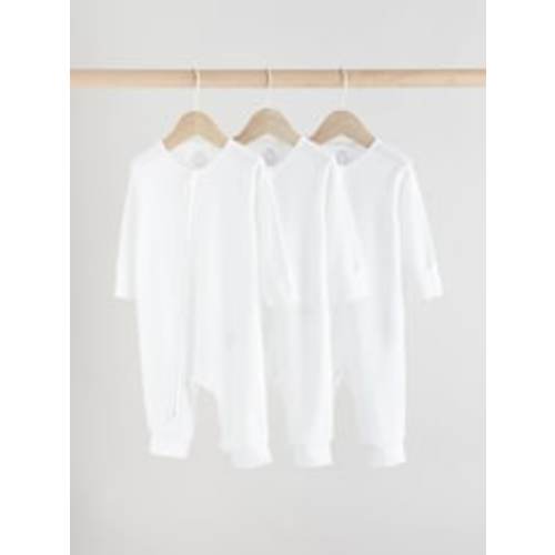 Buy White 100% Cotton Two Way Zip Baby Footless Sleepsuits 3 Pack (0mths-2yrs) from Next USA