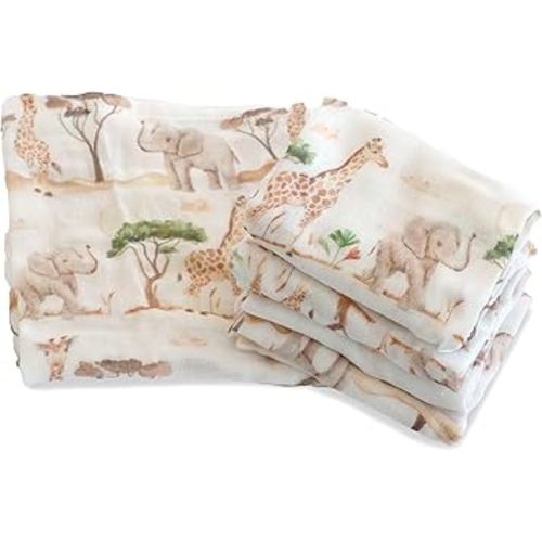 Bubba Blue Bamboo Adventure 6 PK Muslin Wash Cloths