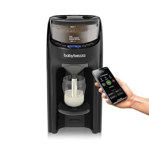 Baby Brezza Formula Pro Advanced WiFi Formula Dispenser - Automatically Mix a Warm Formula Bottle From Your Phone Instantly – Easily Make Bottle With Automatic Powder Blending Machine, Black