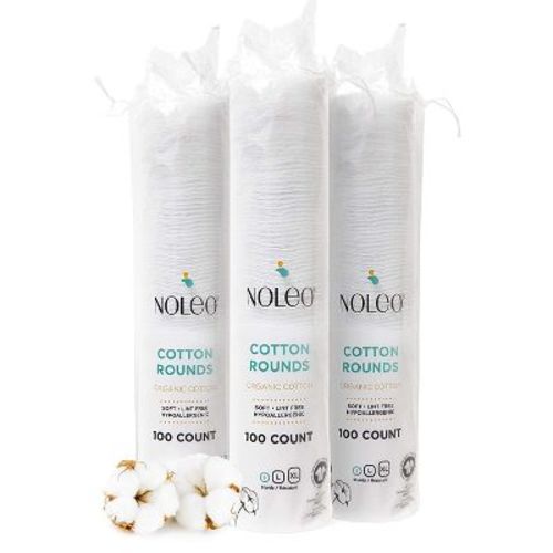 NOLEO Organic Cotton Rounds - Small 2" White 300 Count
