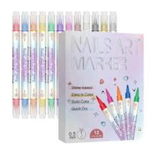 12-Pack Multi-Functional Nail Art Pens with Quick-Drying and ...