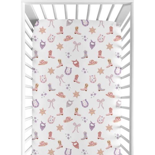 Sweet Jojo Designs Boho Western Cowgirl Girl Fitted Crib Sheet