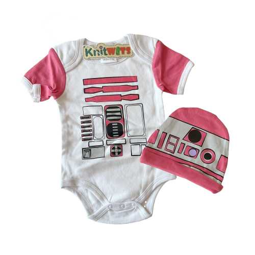 R2D2 (PINK) Baby Onesie – Star Wars Inspired Baby Shower Gift, Cosplay Bodysuit