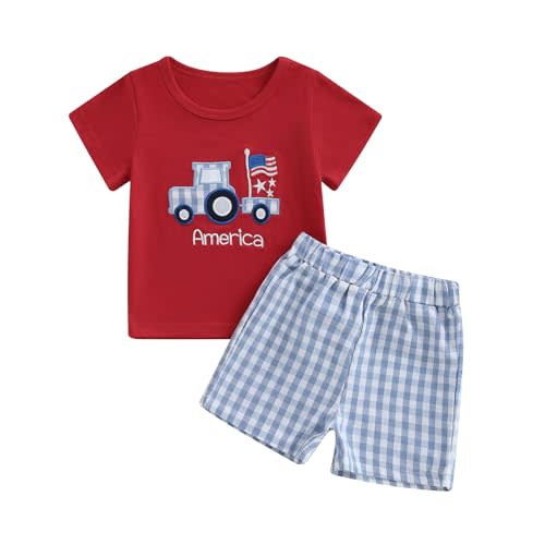 MAYUMMPY Baby Toddler Boys Summer Clothes Sets Casual Outfit Newborn Farm Outfits Tractor Infant Baby Boy Outfit