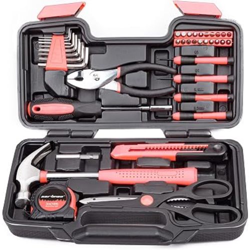 CARTMAN 39-Piece Household Tool Set, pink Hand Kit With Storage Case