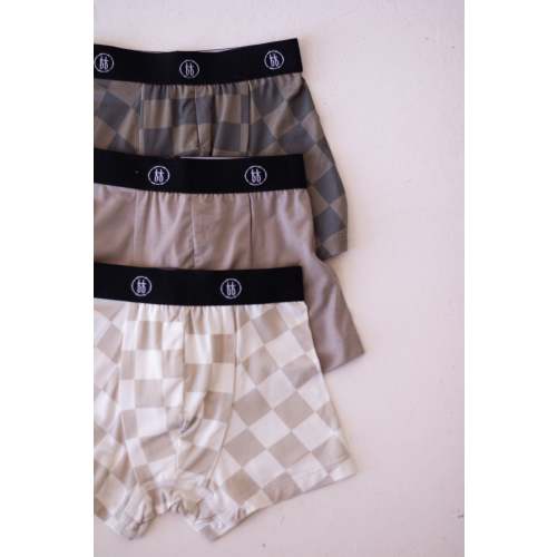 Bamboo Boxers (3 Pack) | Checkerboard & Faded Brown Checkerboard