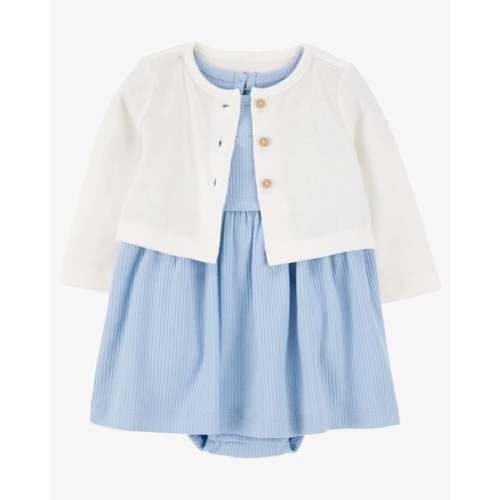 Baby 2-Piece Bodysuit Dress & Cardigan Set - Blue - Carter's | Carter's